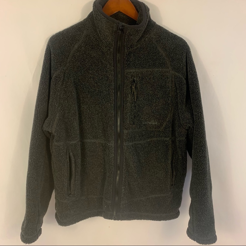 Cabelas  Fleece Jacket Deep Pile Womens M Medium Full Zip Gray Warm